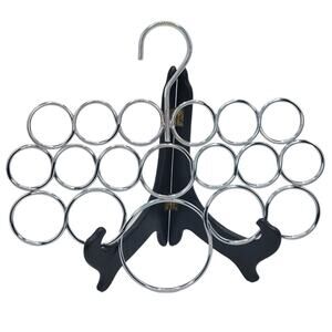 Chrome Scarf Hanger with Three Rows of Circles for Stylish, Organized Storage